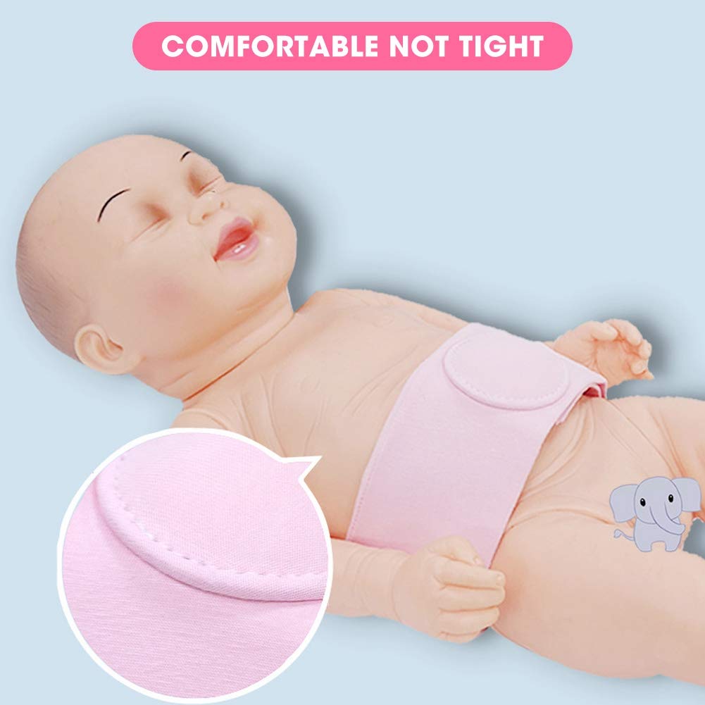 Hernia belt for babies, 2-piece hernia belt treatment for hernia therapy for children umbilical hernia belt for newborns infant newborn belt(Rosa) - Image 6